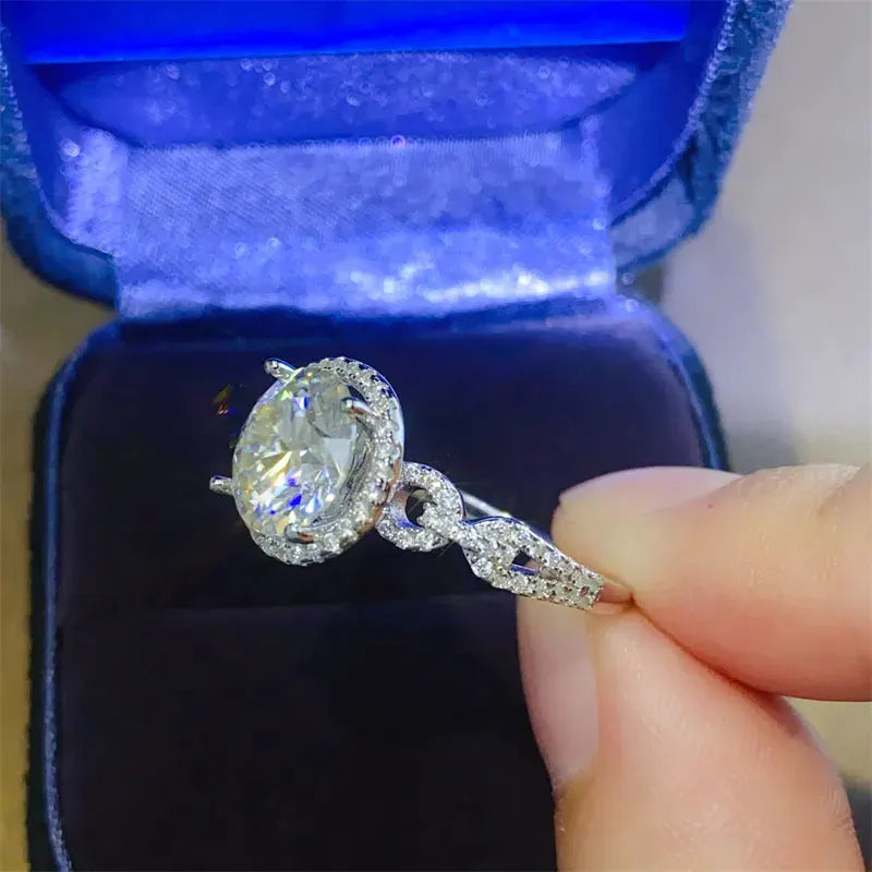 3 Carat 925 Sterling Silver Moissanite Ring by Partner Label