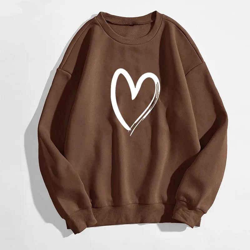 Printed Heart Trendy Sweater For Women by Maiden-Art