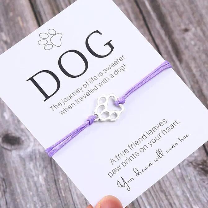 Friendship Bracelet Gift for Him Paw Print Bracelet Dog Lover Gift Dog Lover Jewelry Wish Bracelet Gift for Pet Dog Parents by Maiden-Art