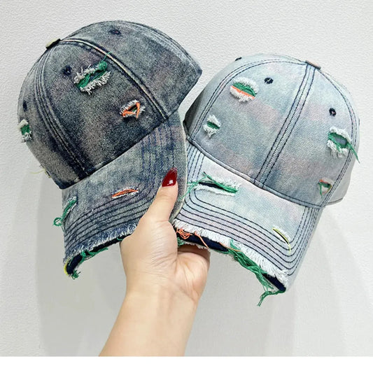 Distressed Adjustable Baseball Cap by Partner Label