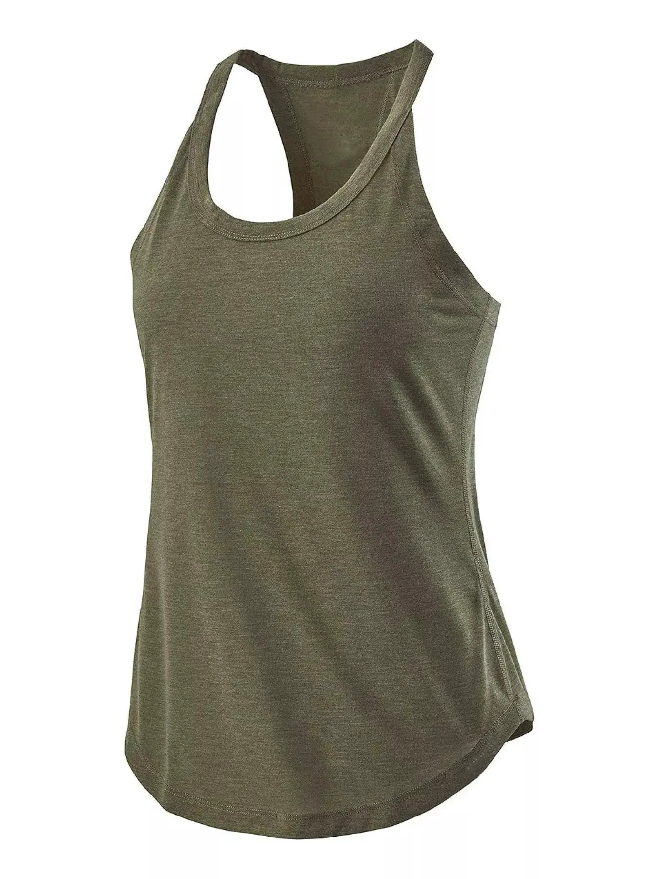 Round Neck Active Tank by Trendsi