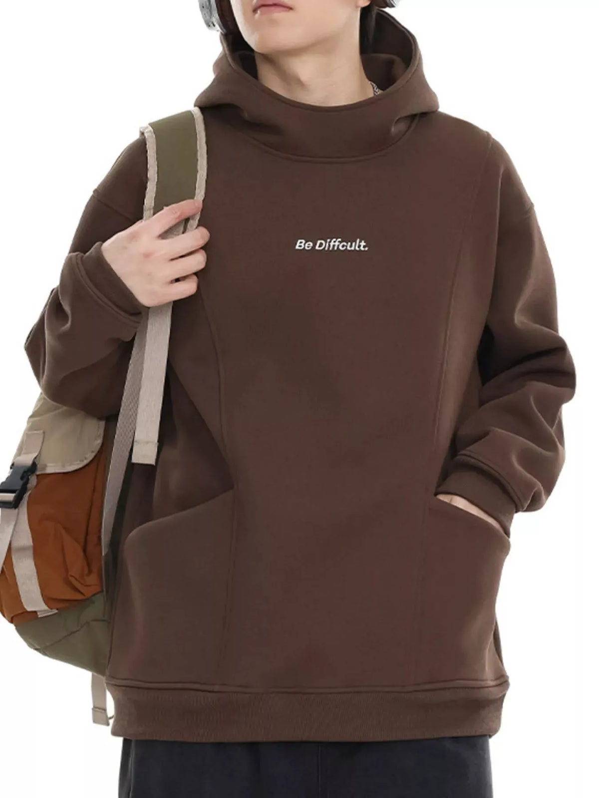 Men's Plus Size Letter Long Sleeve Hoodie by Trendsi
