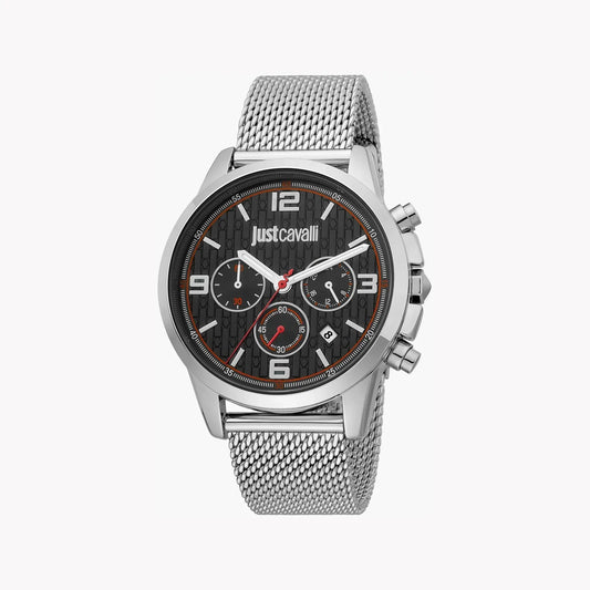 Just Cavalli Men's Silver Watch, Black Dial | Jc1g175m0055 by JUST CAVALLI