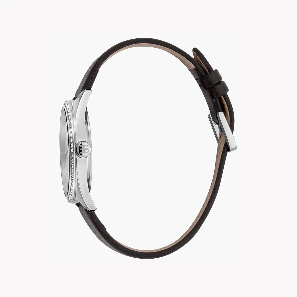 Esprit Women's Black Leather Watch, Silver Dial | ES1L289L0015 by ESPRIT