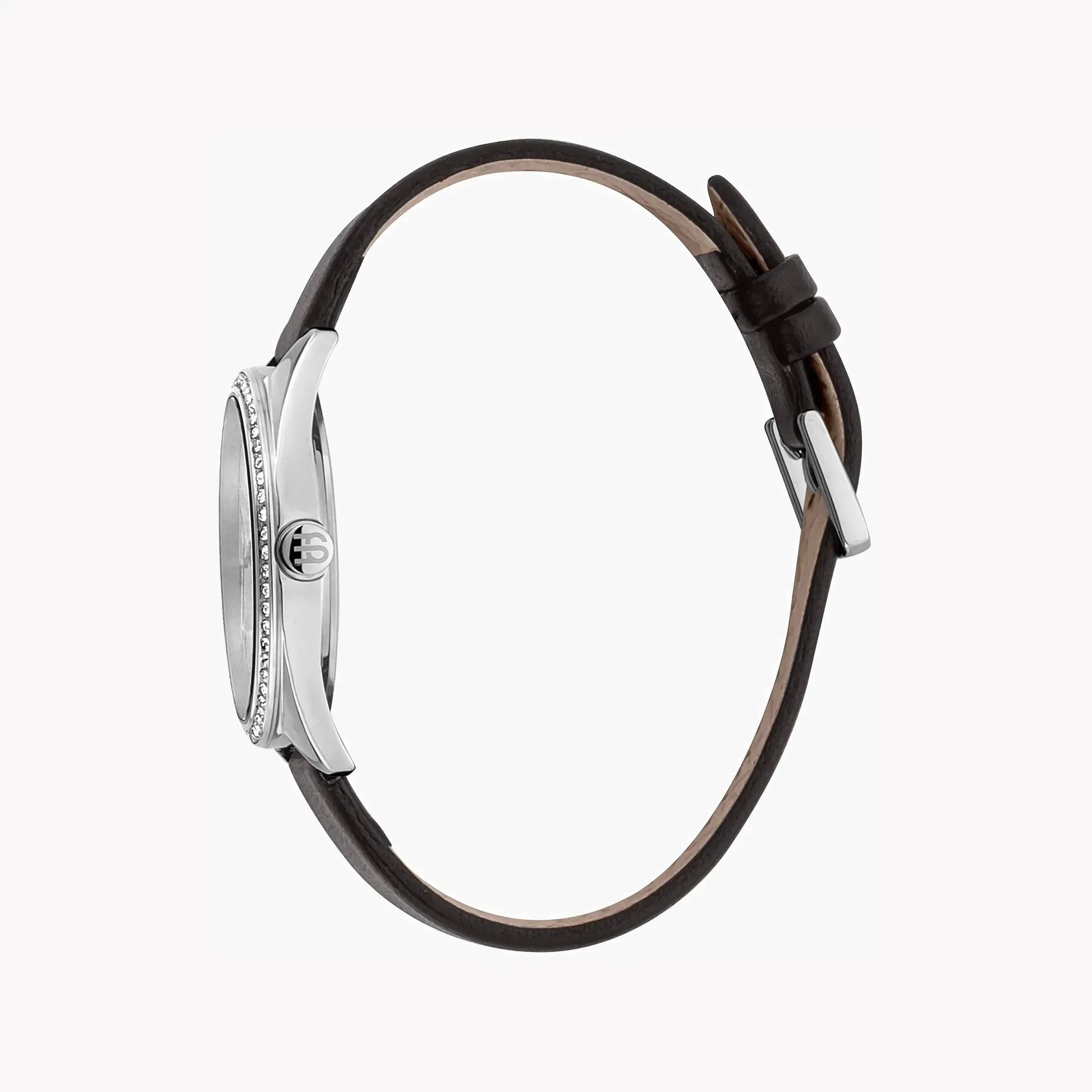 Esprit Women's Black Leather Watch, Silver Dial | ES1L289L0015 by ESPRIT