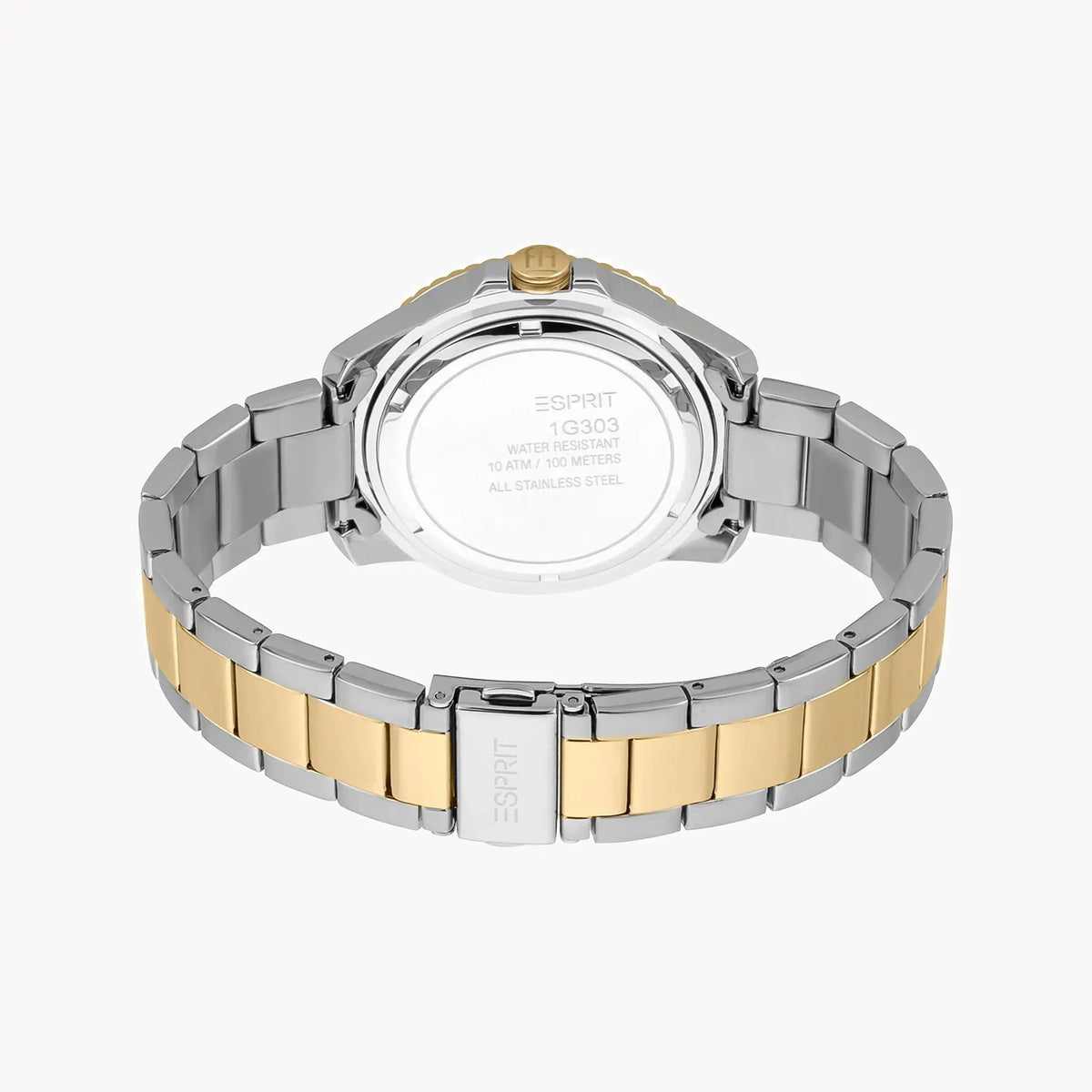 Esprit Men's Silver & Gold Stainless Steel Watch, Black Dial | Es1g156m0025 by ESPRIT