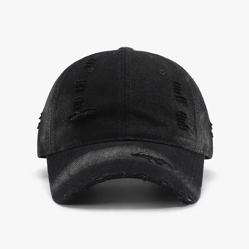 Distressed Adjustable Cotton Baseball Cap by Partner Label