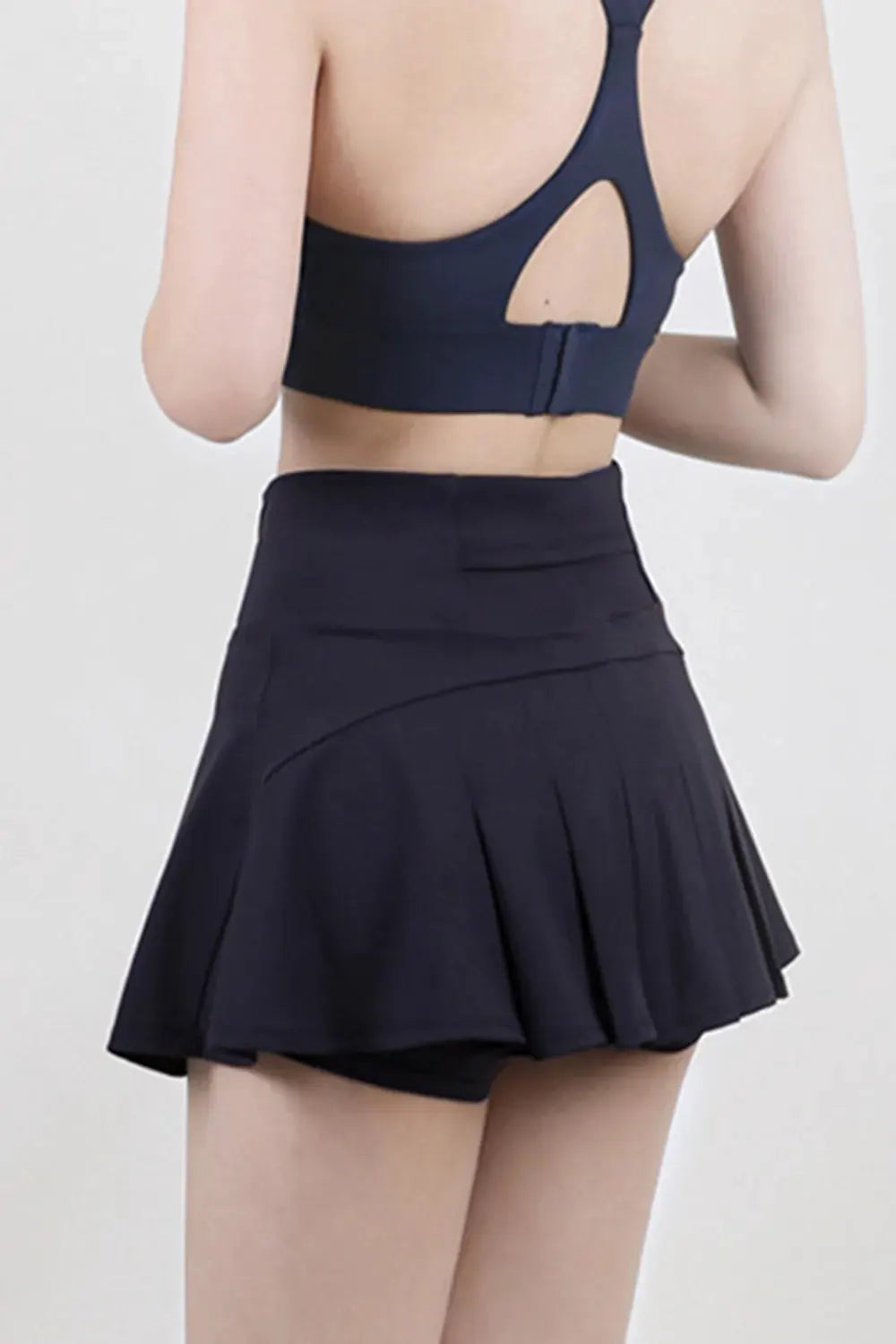 High Waist Pleated Active Skort by Partner Label
