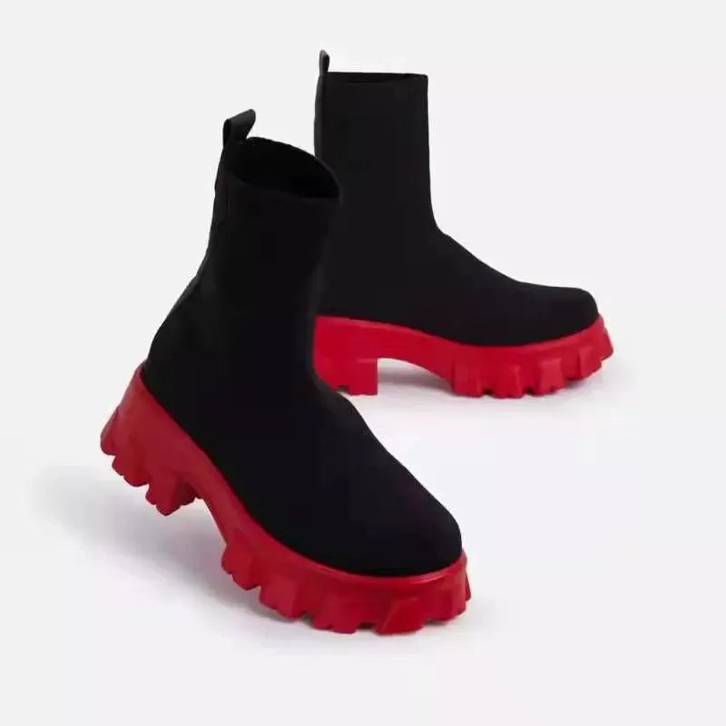 Round Toe Block Heels Boots by Partner Label