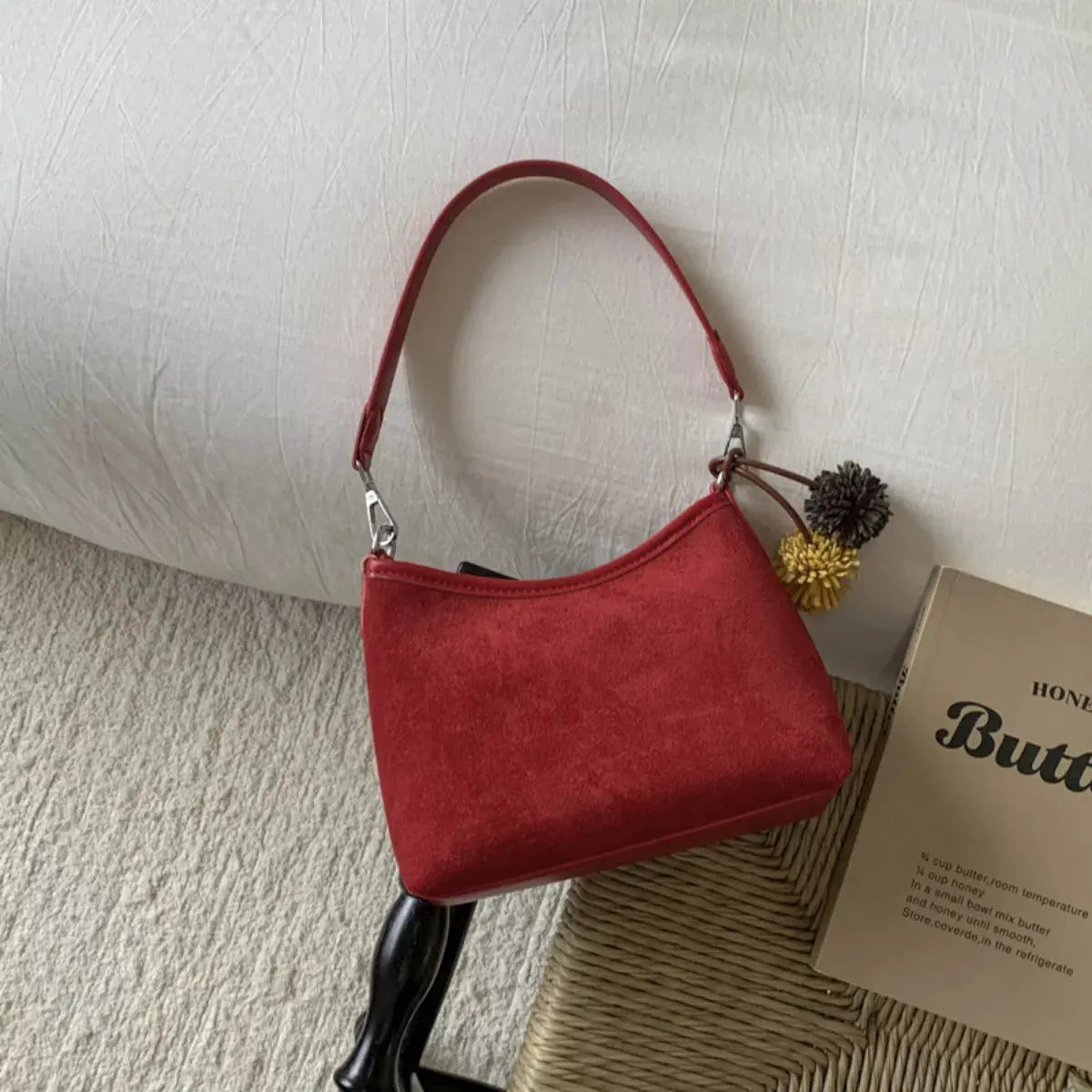 Suede Crossbody Bag with Adjustable Shoulder Strap by Partner Label