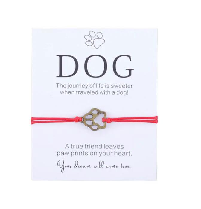 Friendship Bracelet Gift for Him Paw Print Bracelet Dog Lover Gift Dog Lover Jewelry Wish Bracelet Gift for Pet Dog Parents by Maiden-Art