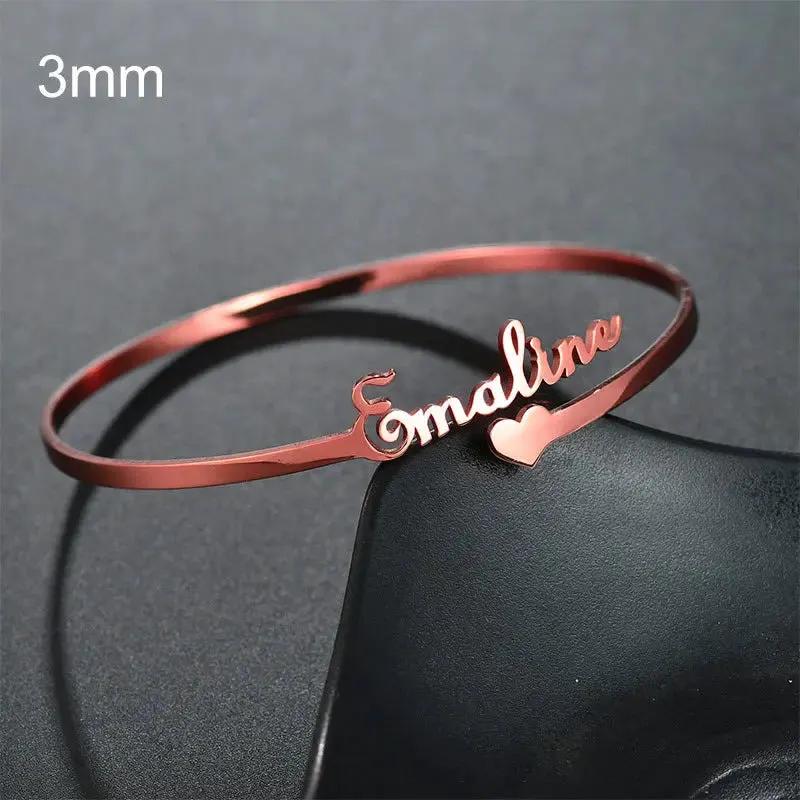 Customized Name Bracelet Personalized Custom Bangles Stainless Steel Jewelry by Maiden-Art
