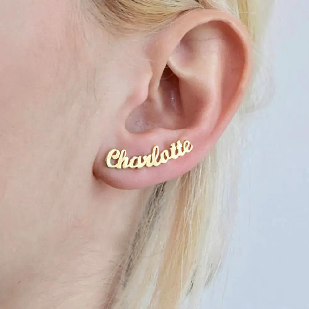 DIY custom English letter name earrings personalized custom earrings holiday gift by Maiden-Art