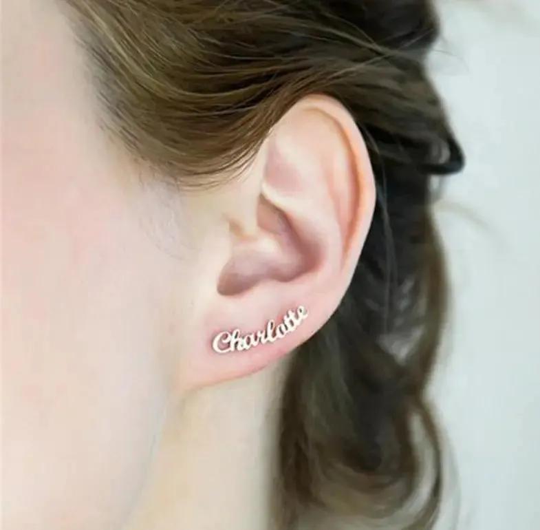 DIY custom English letter name earrings personalized custom earrings holiday gift by Maiden-Art