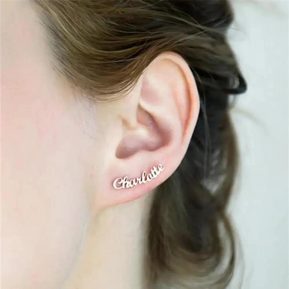 DIY custom English letter name earrings personalized custom earrings holiday gift by Maiden-Art