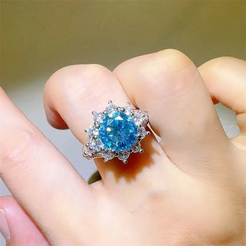 3 Carat Moissanite Zircon 925 Sterling Silver Ring by Partner Label