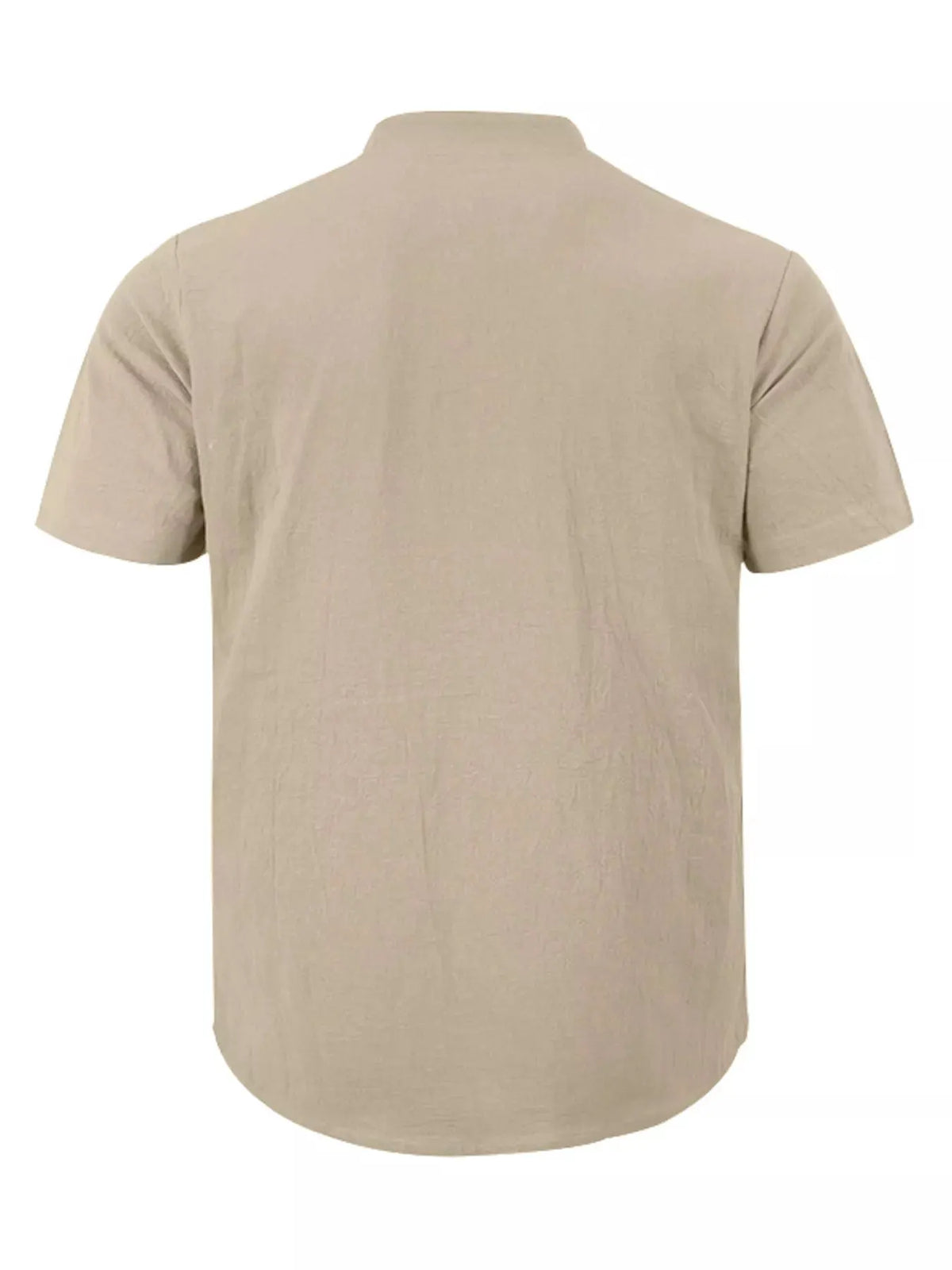 Men's Full Size Casual Linen Blend Short Sleeve Shirt Plus Size by Trendsi