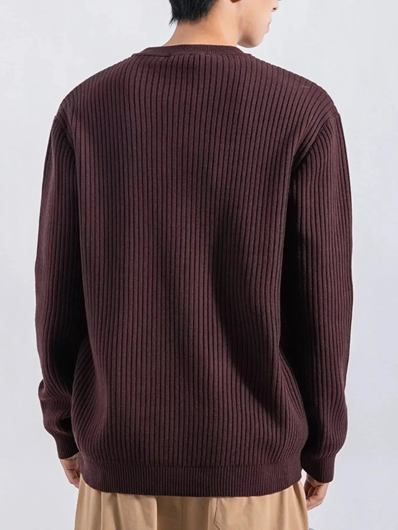 Men's Plus Size Ribbed Button Detail Knit Top by Partner Label