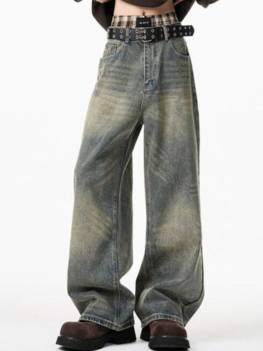 Men's Full Size Wash Wide Leg Jeans Plus Size by Partner Label