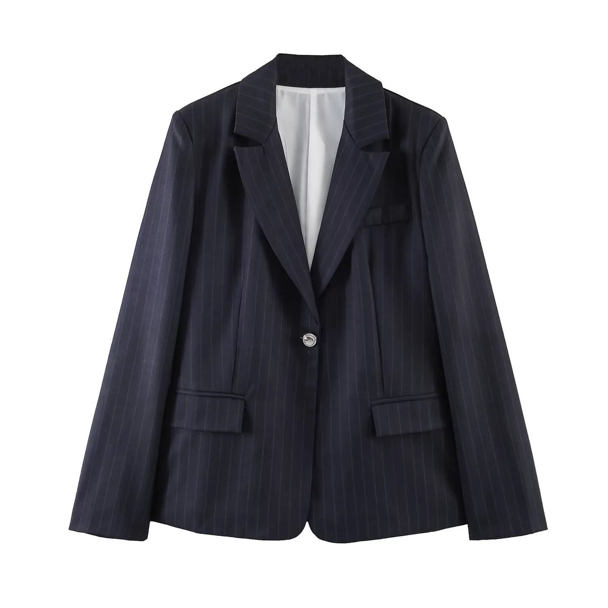 Women's Jacket Dark Navy Pinstripe BYMANYC ® New York WALL STREET PINSTRIPE TAILORED BLAZER - New Collection by BYMANYC ® New York