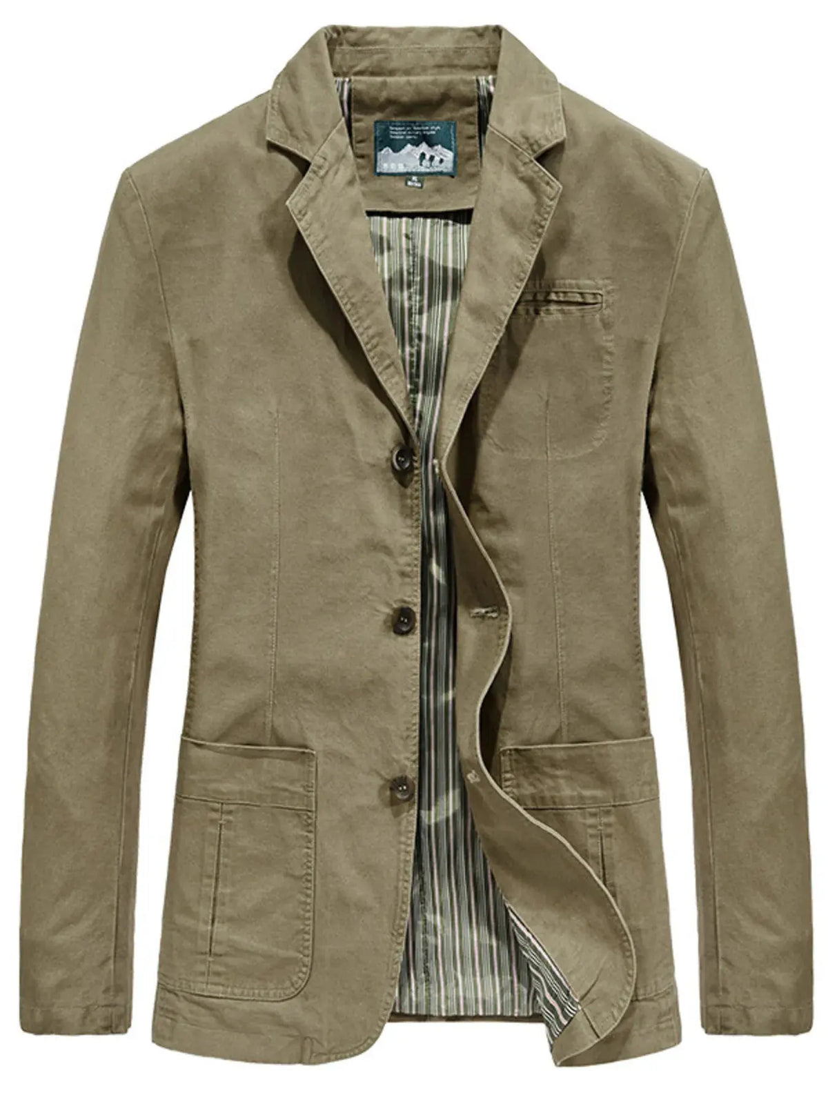 Men's Plus Size Lapel Collar Button Up Blazer by Trendsi