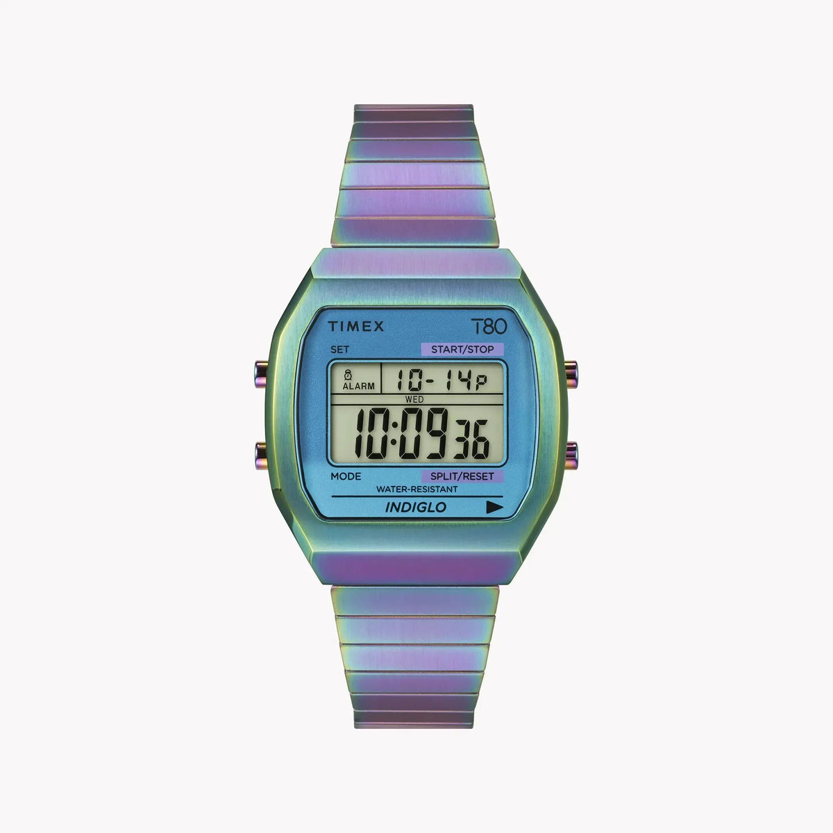 Timex Women's Purple Stainless Steel Watch, Digital Display | T80 by TIMEX