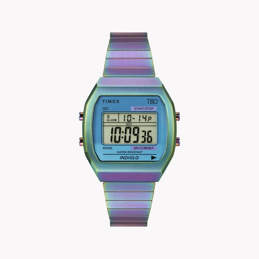 Timex Women's Purple Stainless Steel Watch, Digital Display | T80 by TIMEX