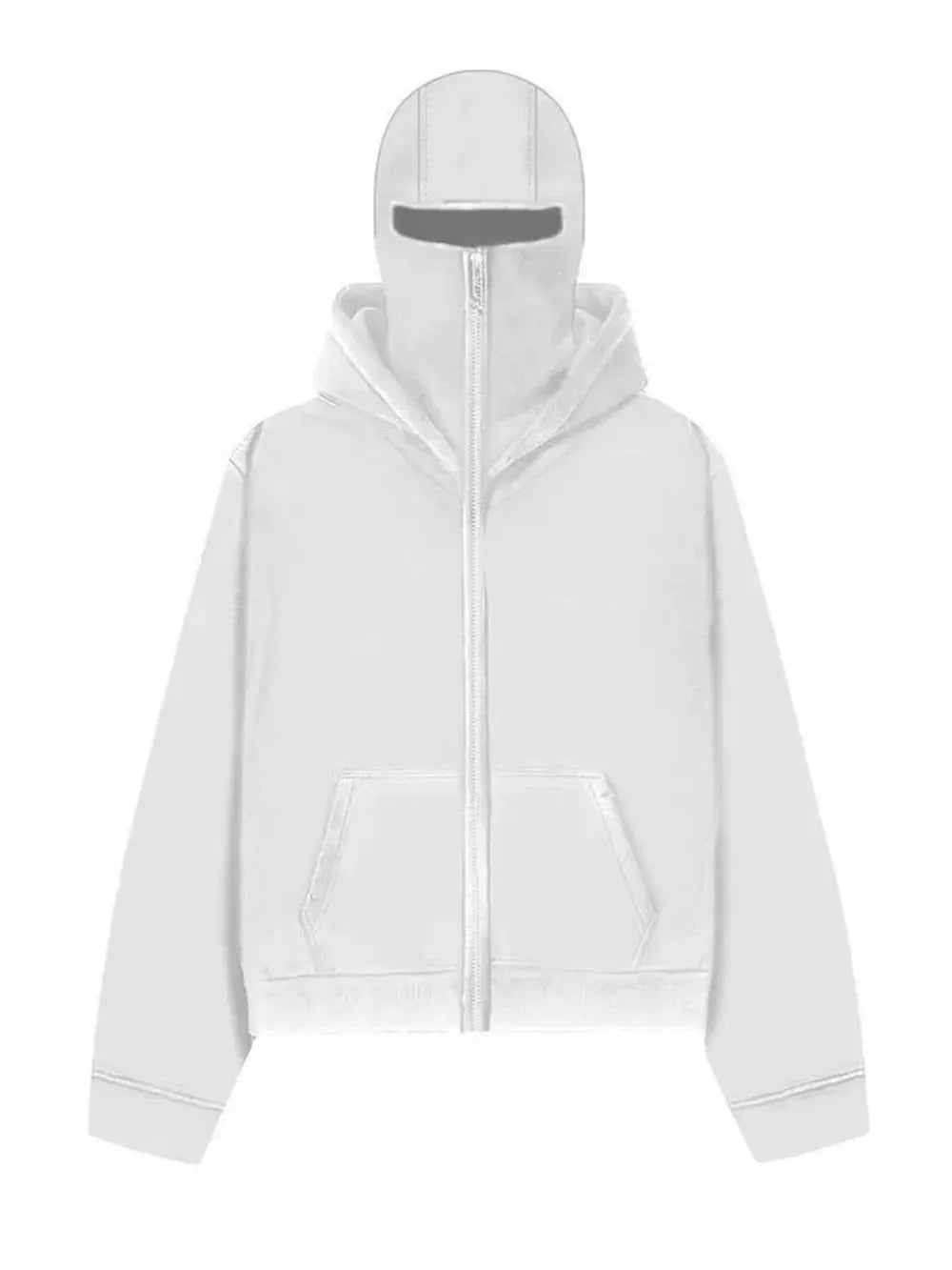 Men's Zip Up Long Sleeve Hoodie with Mask by Trendsi