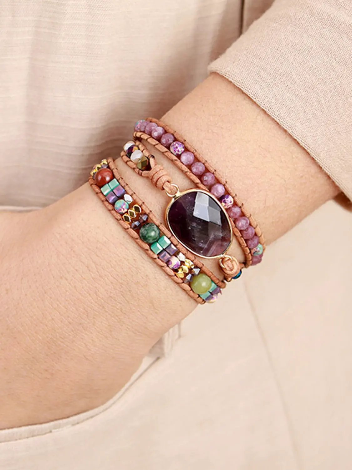 Triple-Layer Amethyst Bracelet by Partner Label