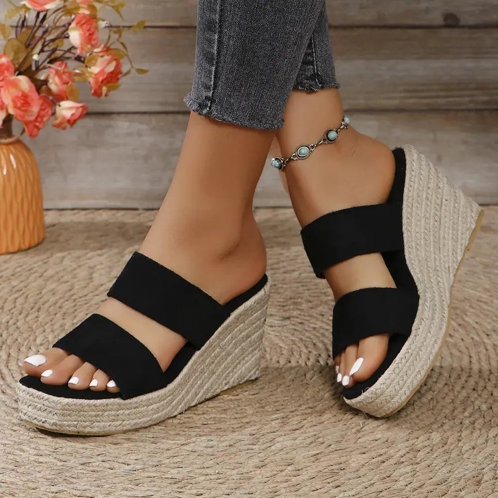 Open Toe Platform Wedge Sandals by Partner Label