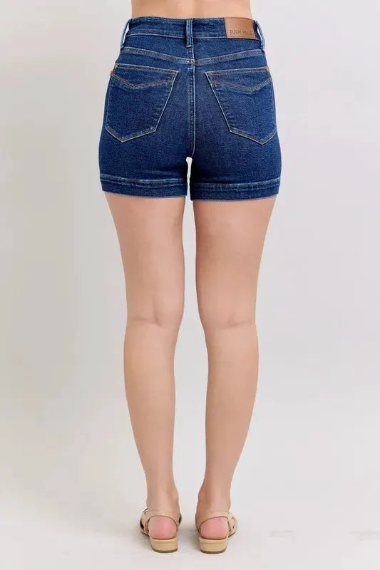 Judy Blue Full Size High Waist Tummy Control Denim Shorts Plus Size by Judy Blue