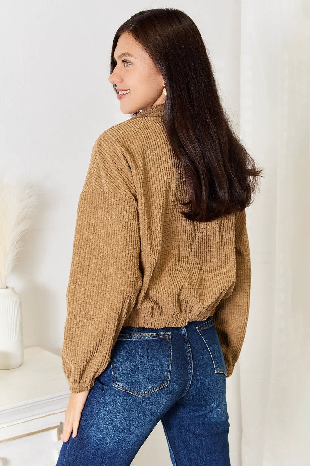 Perfee Long Sleeve Dropped Shoulder Jacket by Perfee