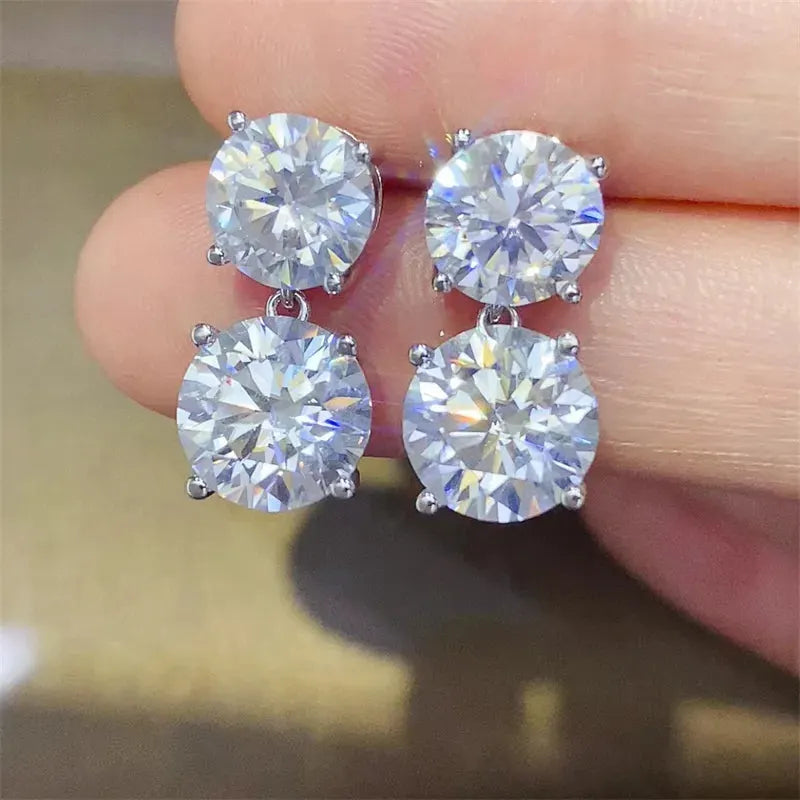 10 Carat Moissanite 925 Sterling Silver Earrings by Partner Label