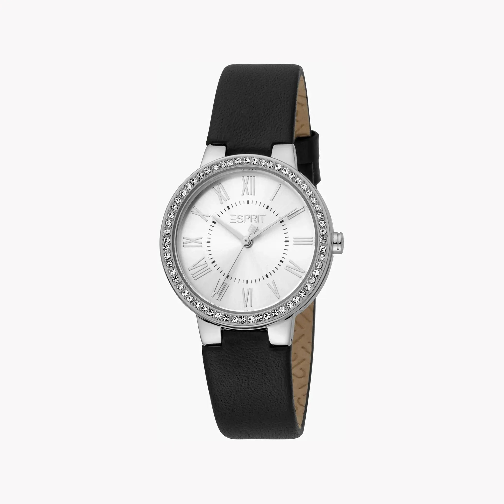 Esprit Women's Black Leather Watch, Silver Dial | Es1l145m0025 by ESPRIT