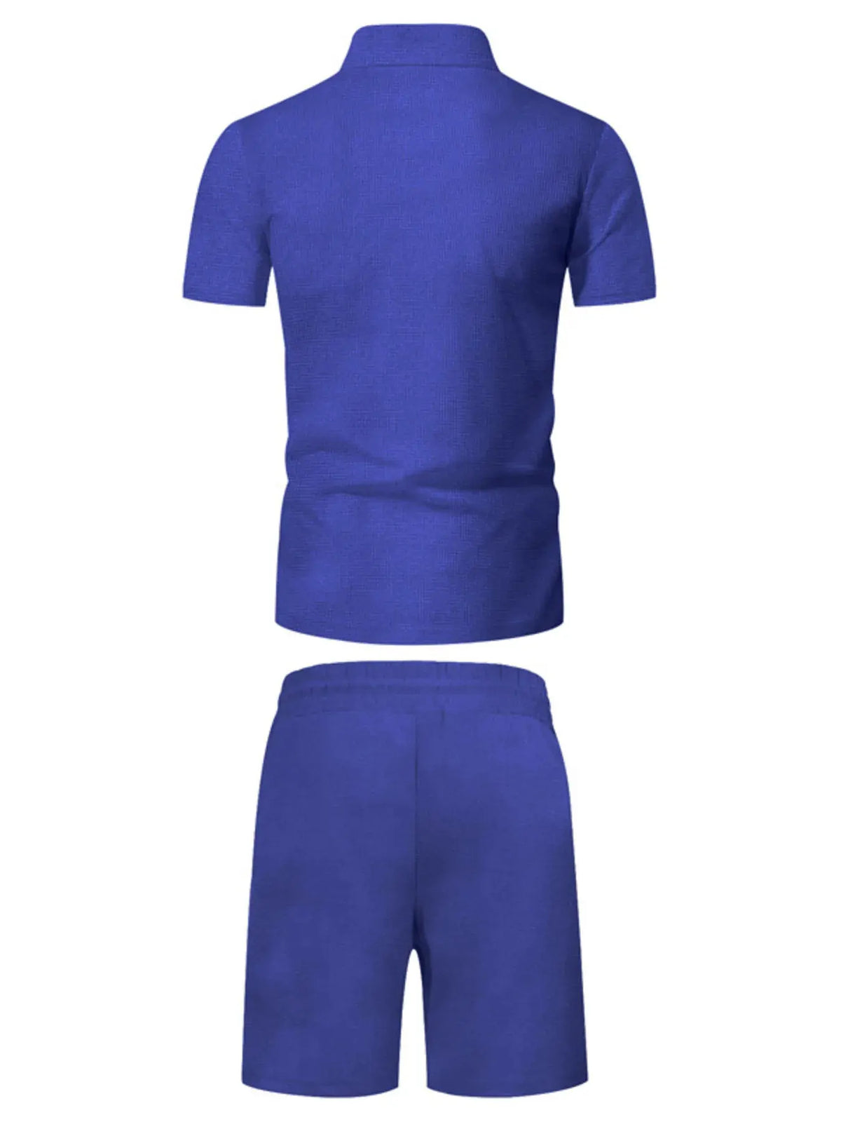 Men's Plus Size Zip Up Short Sleeve Top and Shorts Set by Trendsi