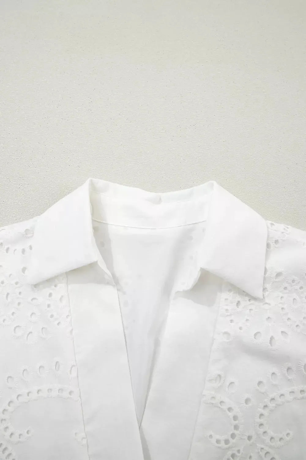 Solid Color Eyelet Embroidered T Shirt Mini Dress by Partner Label