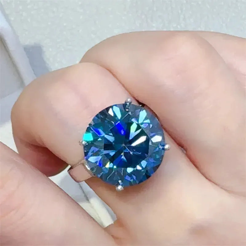 10 Carat 925 Sterling Silver Moissanite Ring by Partner Label