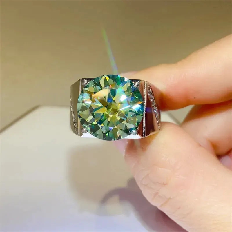 10 Carat Moissanite 925 Sterling Silver Signet Ring by Partner Label