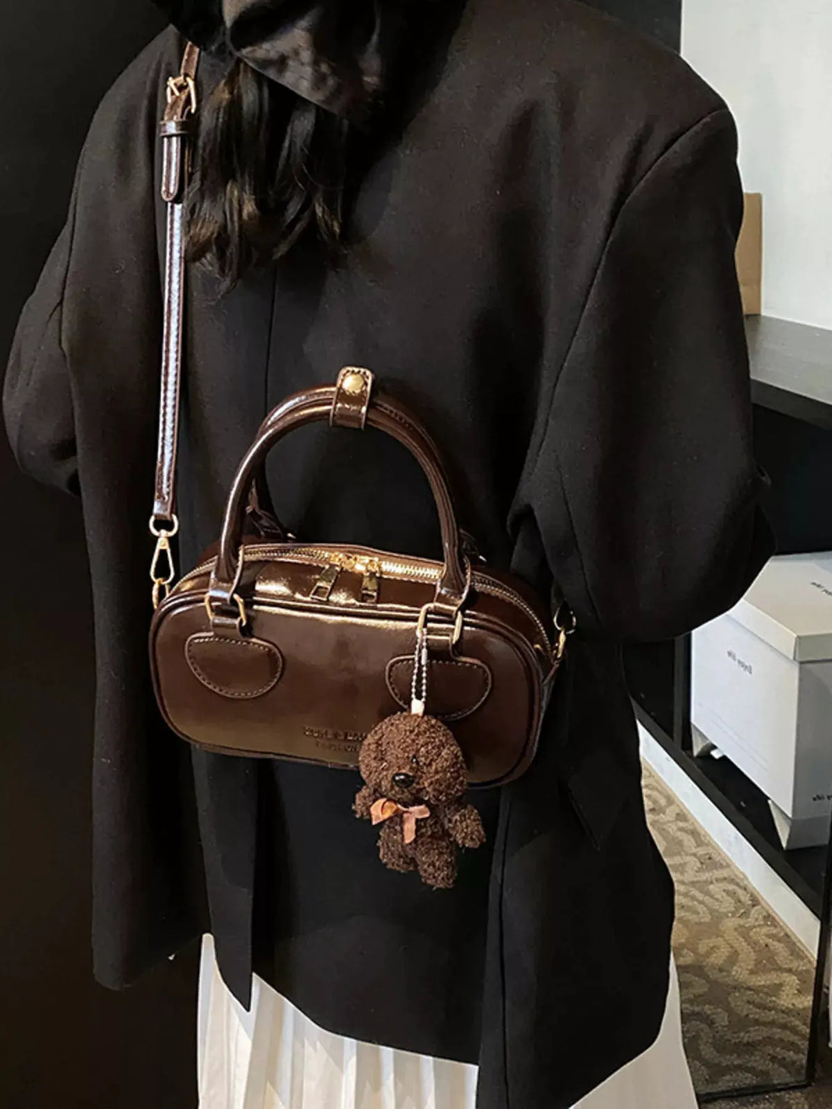 Vintage Style Crossbody Bag with Charm by Partner Label