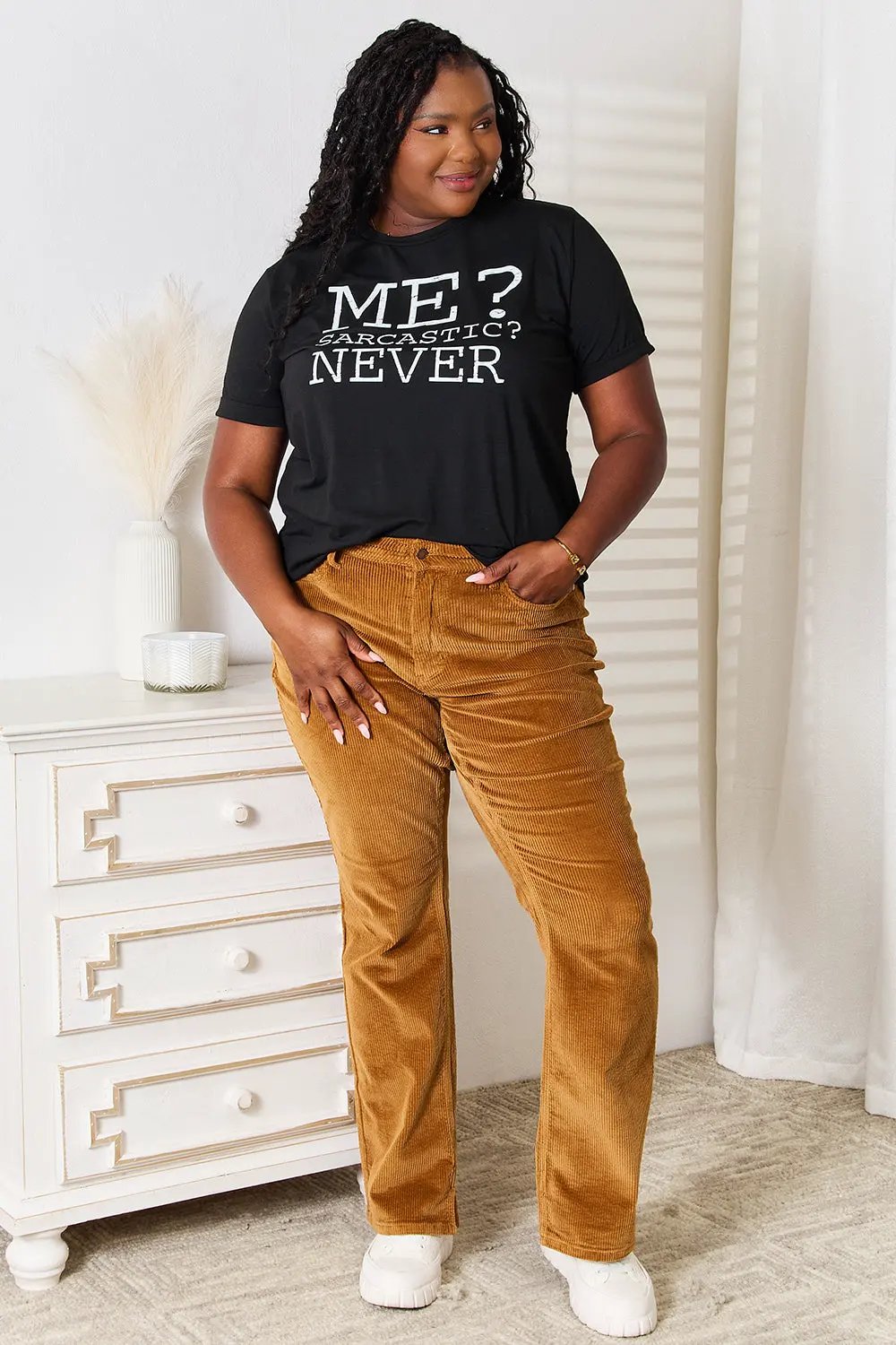 Simply Love Letter Graphic Round Neck T-Shirt by Partner Label