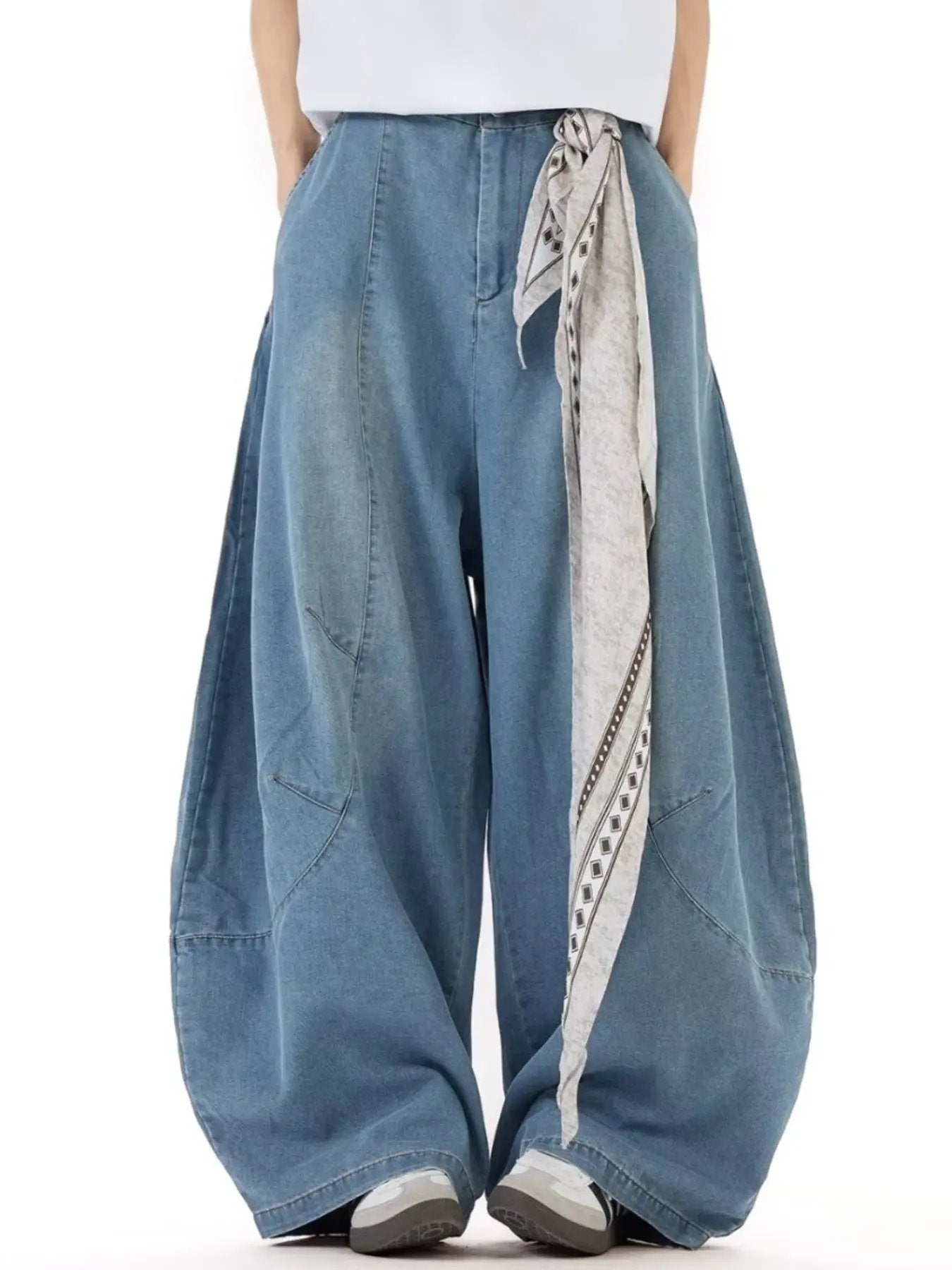 Men's Full Size Wash Wide Leg Jeans Plus Size by Partner Label