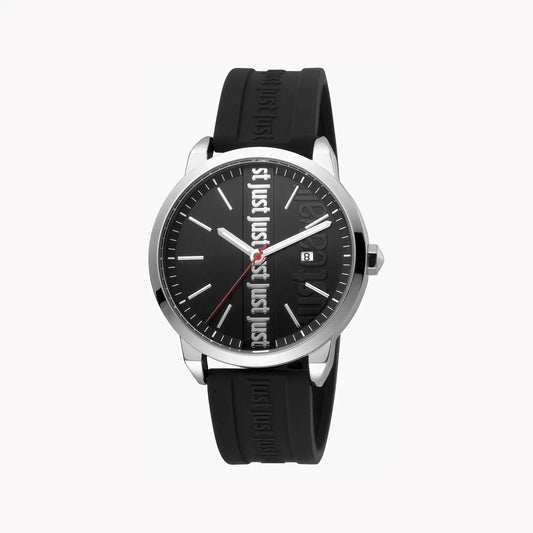 Just Cavalli Men's Black Silicone Watch, Silver Case | Jc1g141p0015 by JUST CAVALLI