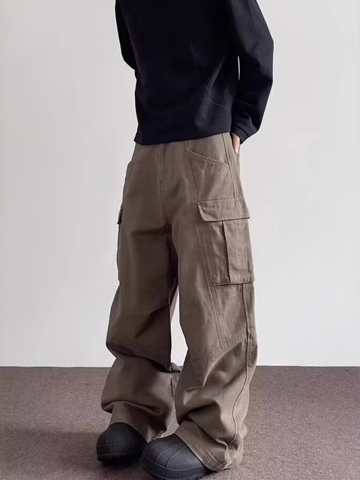 Men's Full Size Loose Fit Cargo Pants Plus Size by Partner Label