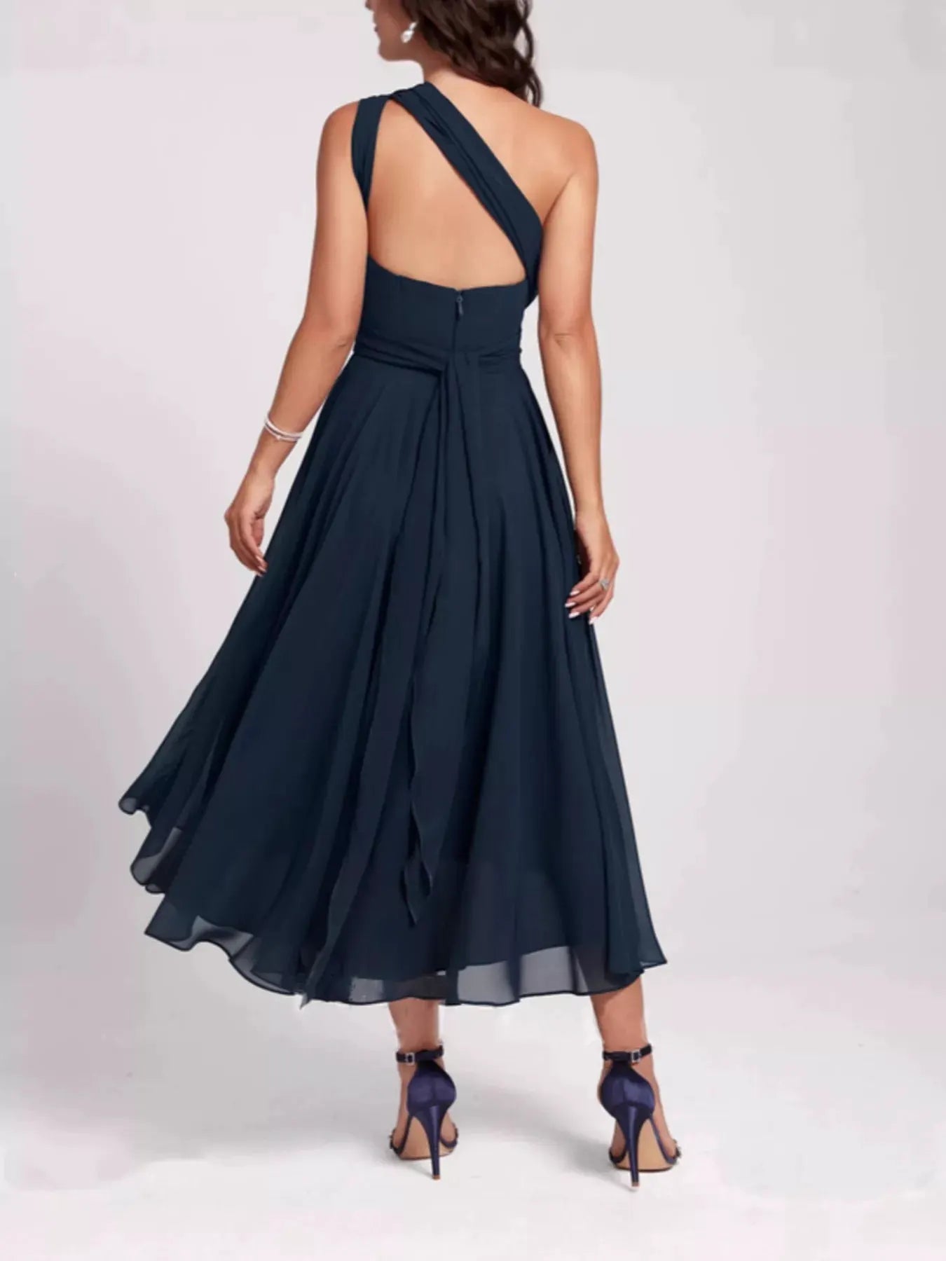 Ruched A-Line Midi Dress by Partner Label