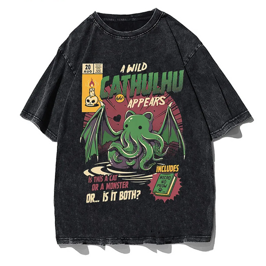 Cthulhu Graphic T-Shirt Men Short Sleeve Summer Tee by Vimost Shop