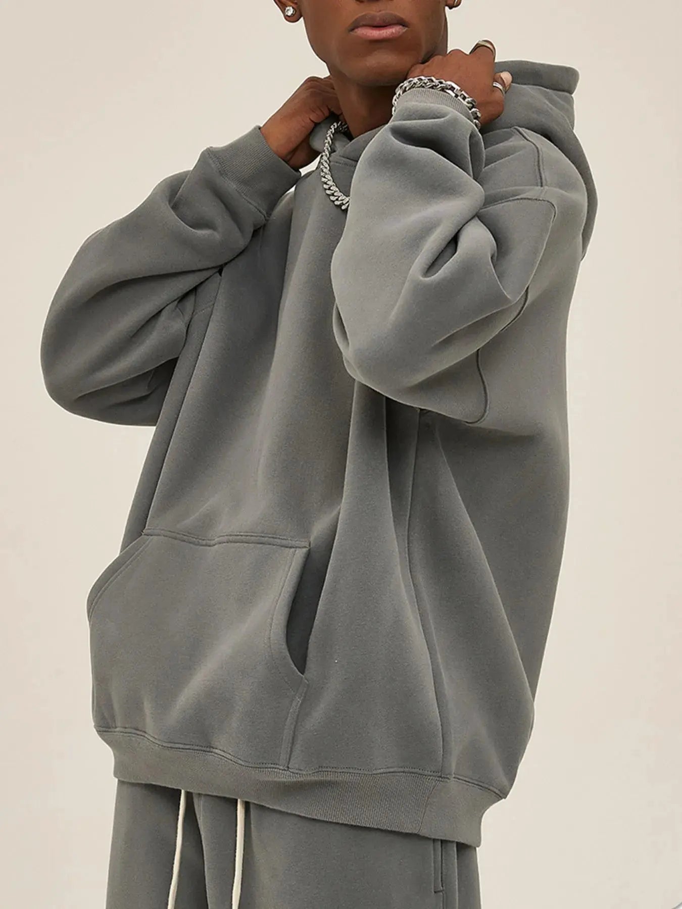 Men's Oversized Pocketed Long Sleeve Hoodie by Partner Label