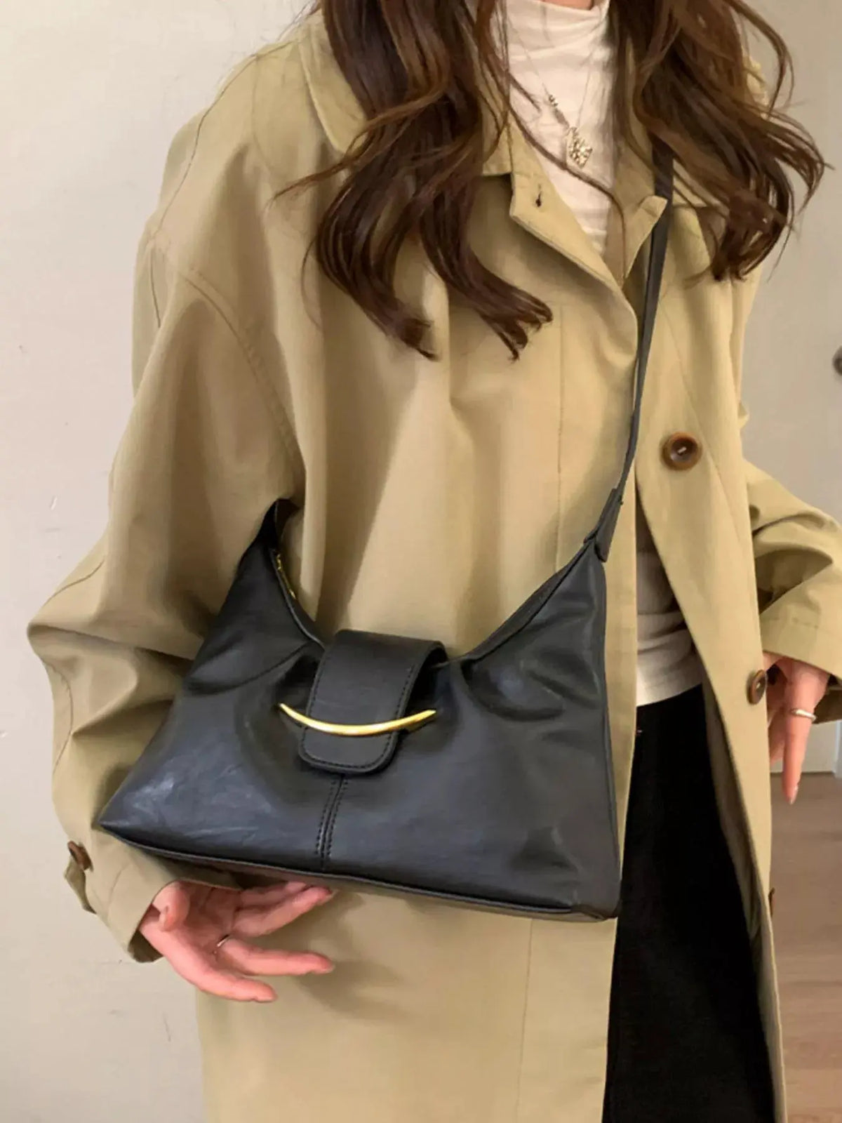 Buckle Adjustable Strap Crossbody Bag by Partner Label