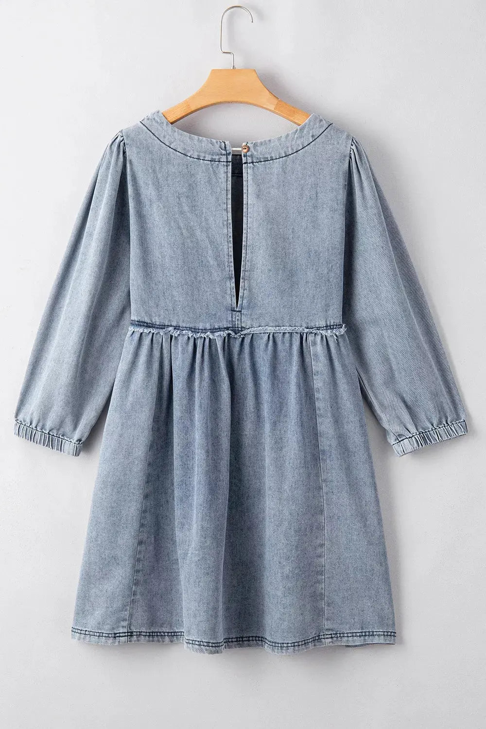Vintage Wash Denim Dress with Pockets by Partner Label
