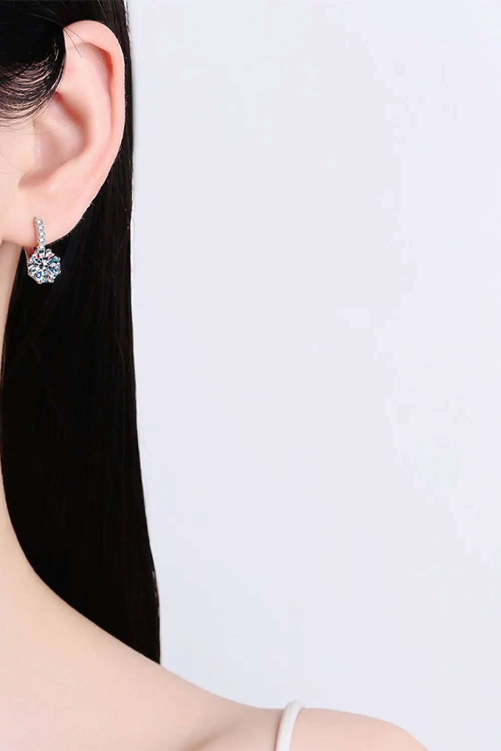 4 Carat Moissanite 925 Sterling Silver Earrings by Partner Label