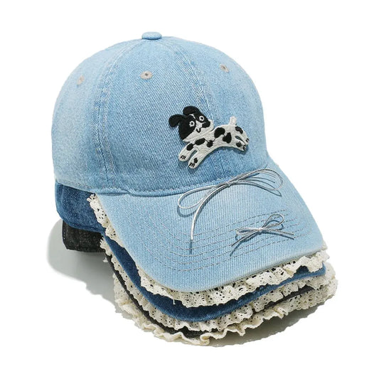 Dog Bow Adjustable Baseball Cap by Partner Label